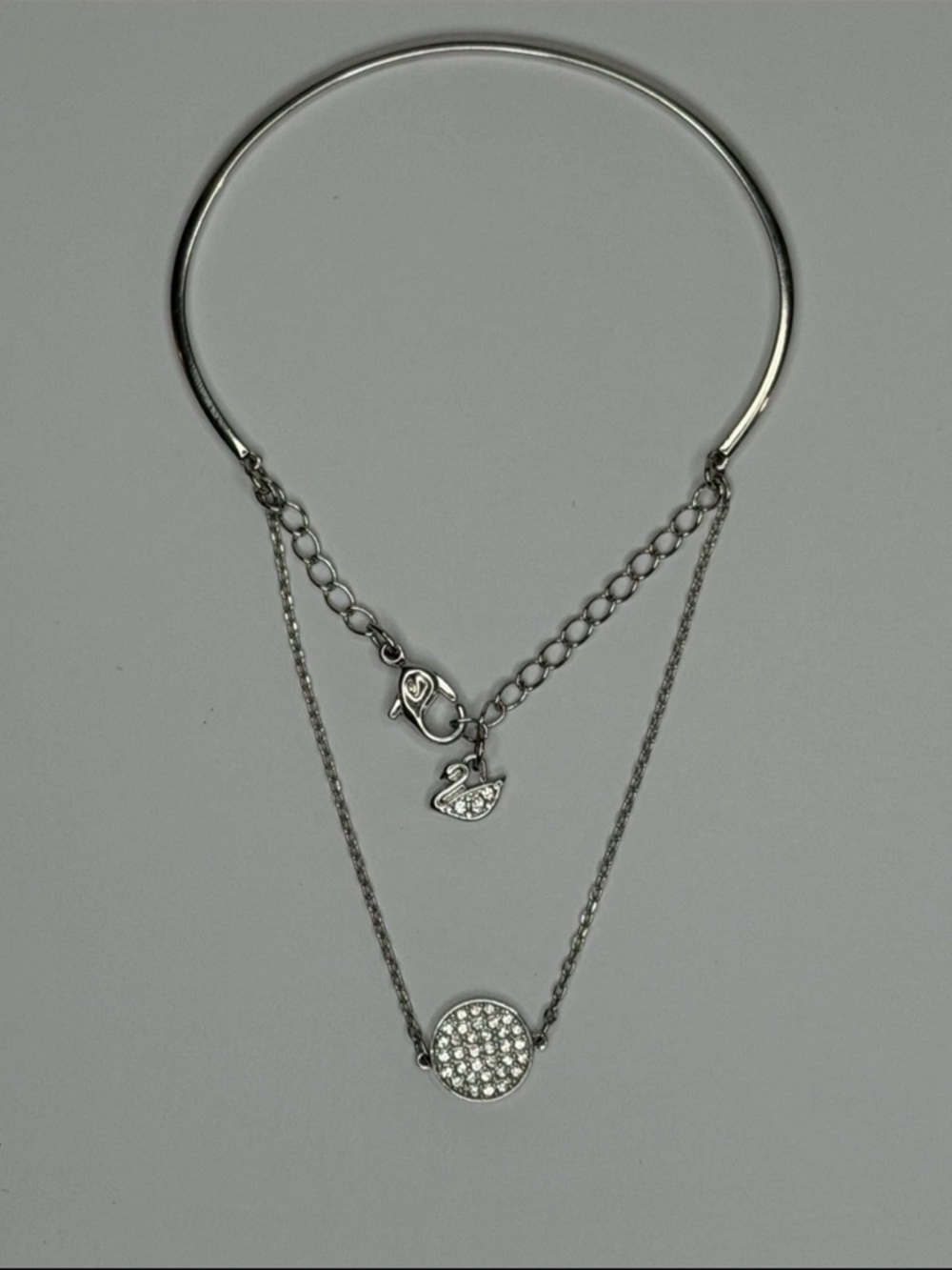 Swarovski Meteora Bangle White, Rhodium Plated Bangle